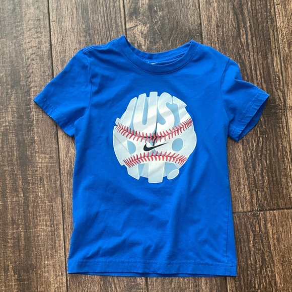 Nike Other - Nike Boys Blue Just Do It Baseball T-Shirt Graphic Tee Youth Athletic Top